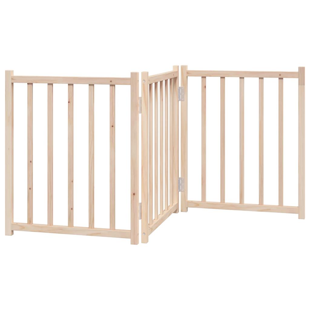 Hondenhek Inklapbaar 3 Panelen 150 Cm Massief Vurenhout 50 x 60 x 2 cm Naturel