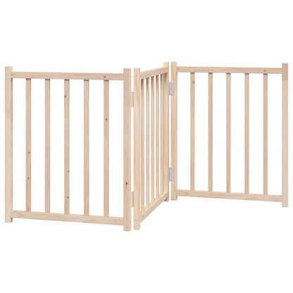 Hondenhek Inklapbaar 3 Panelen 150 Cm Massief Vurenhout 50 x 60 x 2 cm Naturel