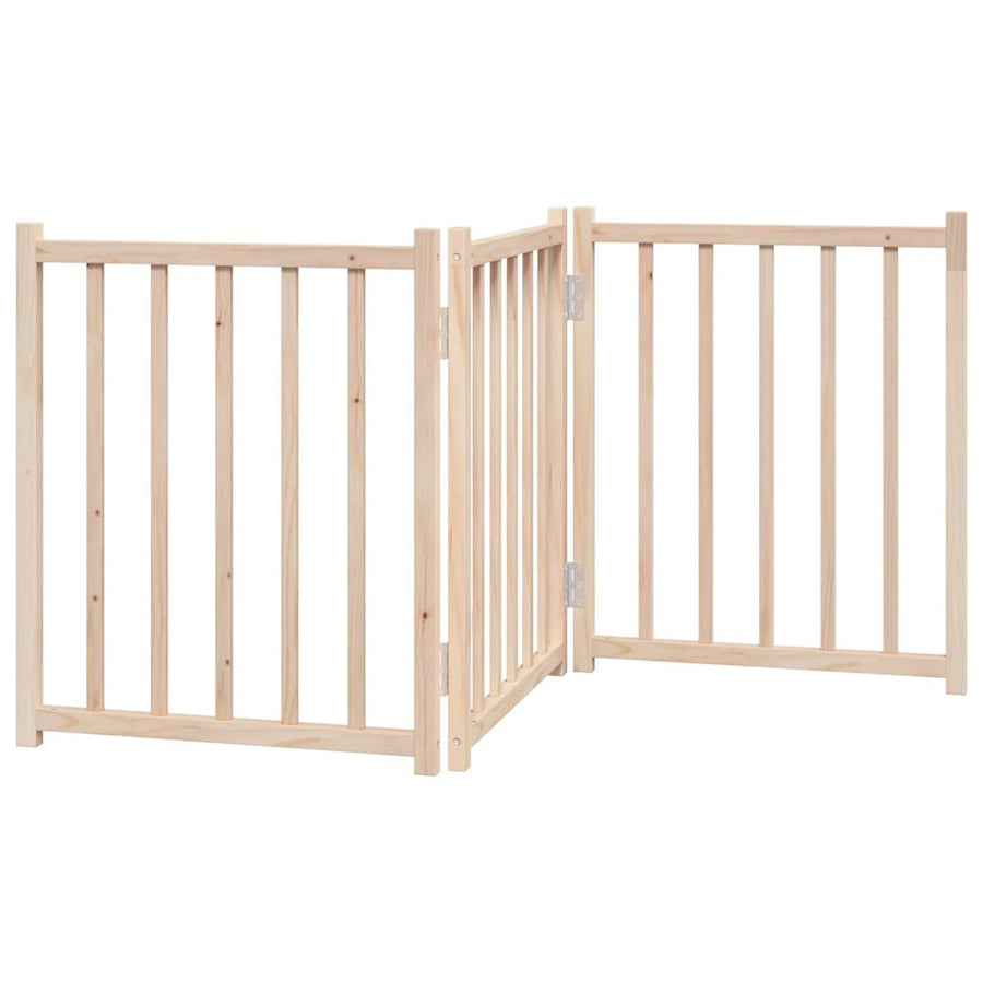 Hondenhek Inklapbaar 3 Panelen 150 Cm Massief Vurenhout 50 x 60 x 2 cm Naturel