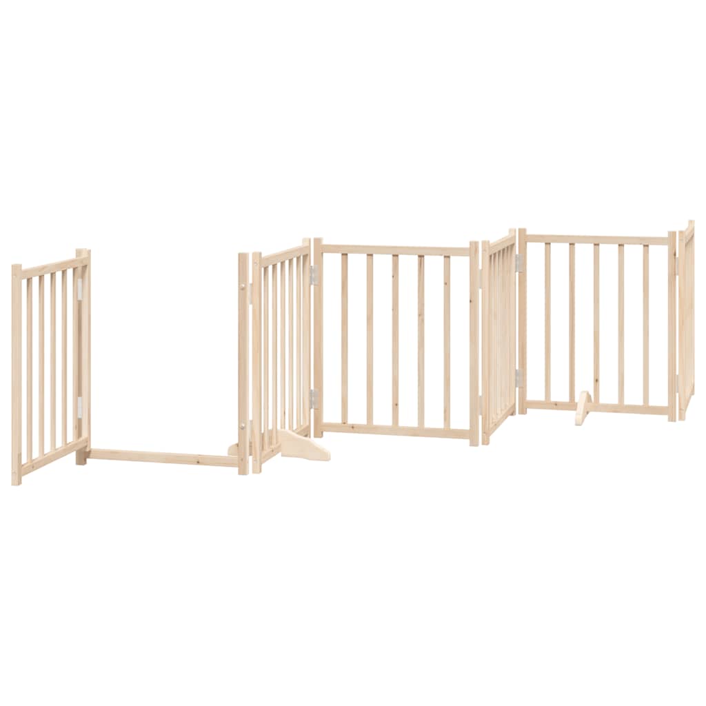 Hondenhek Inklapbaar Met Deur 6 Panelen 300Cm Massief Vurenhout 50 x 60 x 2 cm Naturel