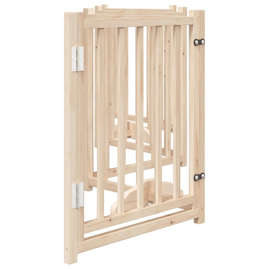Hondenhek Inklapbaar Met Deur 6 Panelen 300Cm Massief Vurenhout 50 x 60 x 2 cm Naturel