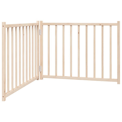 Hondenhek Inklapbaar 2 Panelen 160 Cm Massief Vurenhout 80 x 60 x 2 cm Naturel