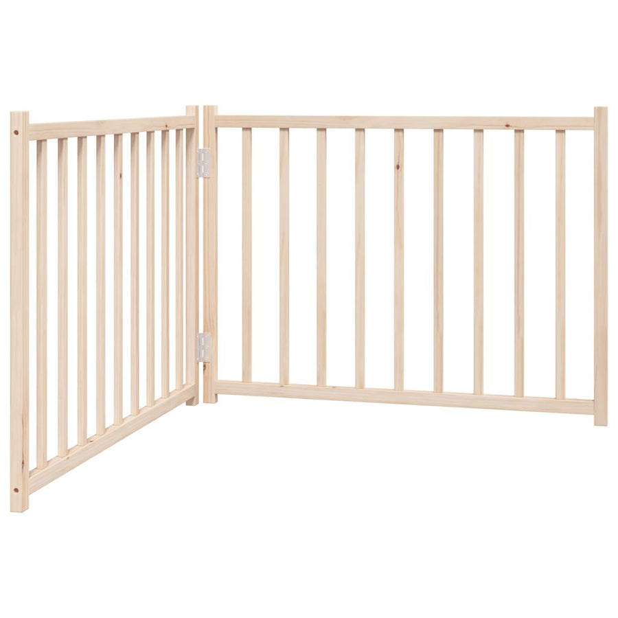 Hondenhek Inklapbaar 2 Panelen 160 Cm Massief Vurenhout 80 x 60 x 2 cm Naturel