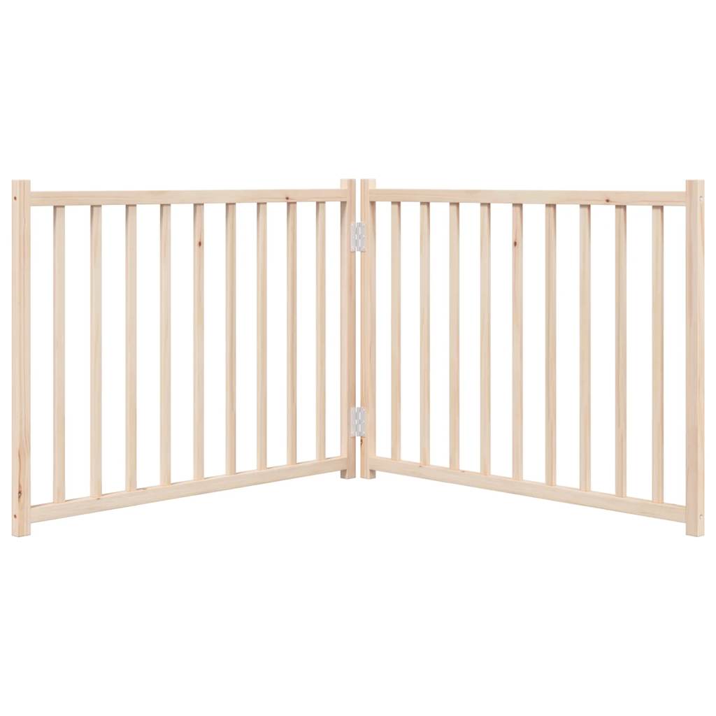 Hondenhek Inklapbaar 2 Panelen 160 Cm Massief Vurenhout 80 x 60 x 2 cm Naturel