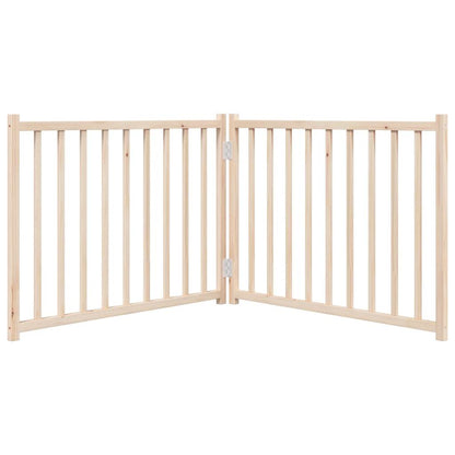 Hondenhek Inklapbaar 2 Panelen 160 Cm Massief Vurenhout 80 x 60 x 2 cm Naturel