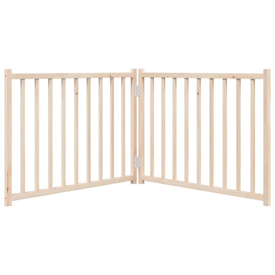 Hondenhek Inklapbaar 2 Panelen 160 Cm Massief Vurenhout 80 x 60 x 2 cm Naturel