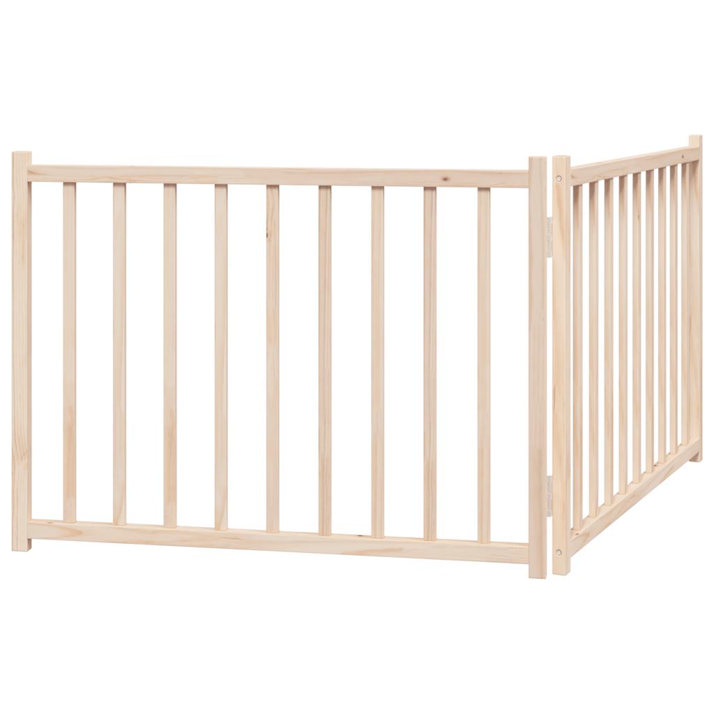 Hondenhek Inklapbaar 2 Panelen 160 Cm Massief Vurenhout 80 x 60 x 2 cm Naturel