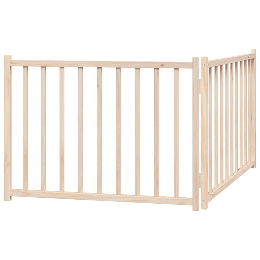 Hondenhek Inklapbaar 2 Panelen 160 Cm Massief Vurenhout 80 x 60 x 2 cm Naturel