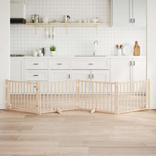 Hondenhek Inklapbaar Met Deur 4 Panelen 320Cm Massief Vurenhout 80 x 60 x 2 cm Naturel
