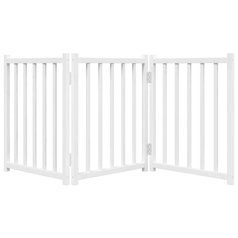 Hondenhek Inklapbaar 3 Panelen 150 Cm Massief Vurenhout 50 x 60 x 2 cm Wit