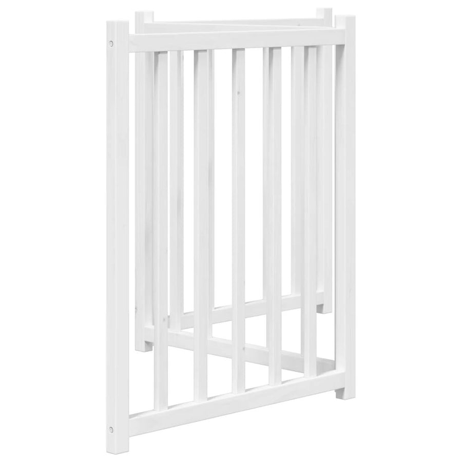 Hondenhek Inklapbaar 3 Panelen 150 Cm Massief Vurenhout 50 x 60 x 2 cm Wit