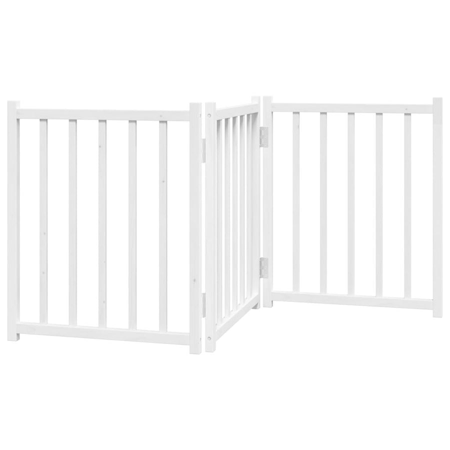 Hondenhek Inklapbaar 3 Panelen 150 Cm Massief Vurenhout 50 x 60 x 2 cm Wit