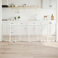 Hondenhek inklapbaar 6 panelen 300 cm massief vurenhout wit