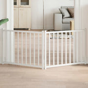Hondenhek inklapbaar 160 cm massief vurenhout wit
