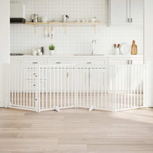 Hondenhek inklapbaar 4 panelen 320 cm massief vurenhout wit