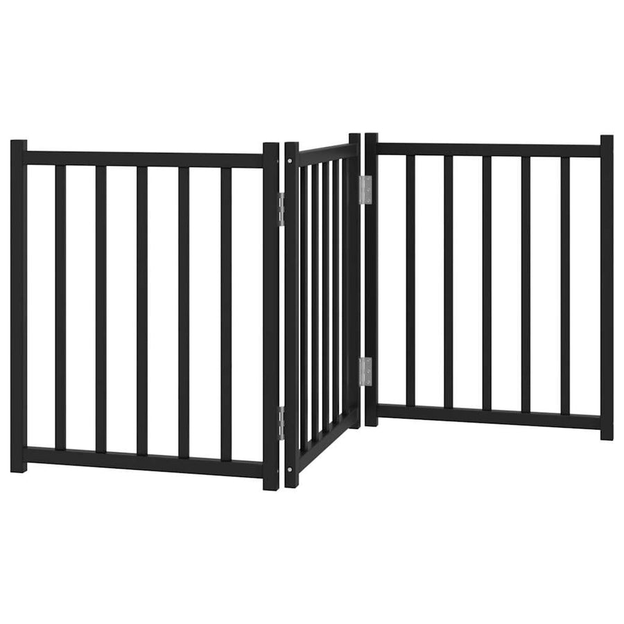 Hondenhek Inklapbaar 3 Panelen 150 Cm Massief Vurenhout 50 x 60 x 2 cm Zwart