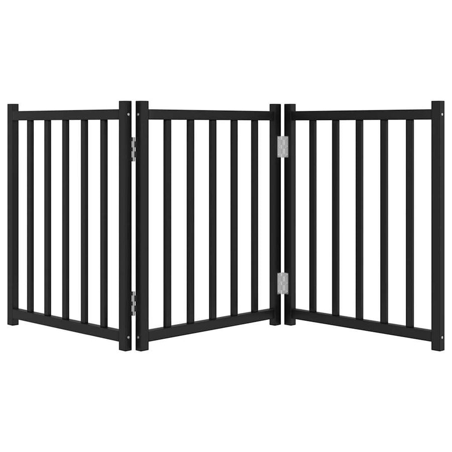Hondenhek Inklapbaar 3 Panelen 150 Cm Massief Vurenhout 50 x 60 x 2 cm Zwart