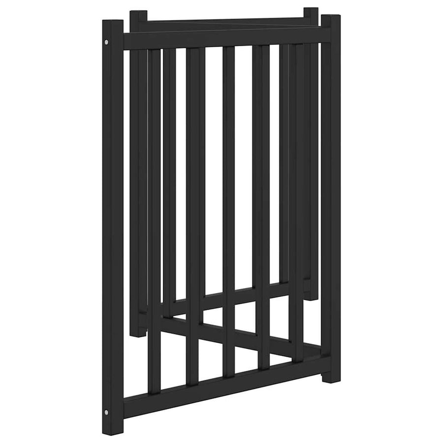 Hondenhek Inklapbaar 3 Panelen 150 Cm Massief Vurenhout 50 x 60 x 2 cm Zwart