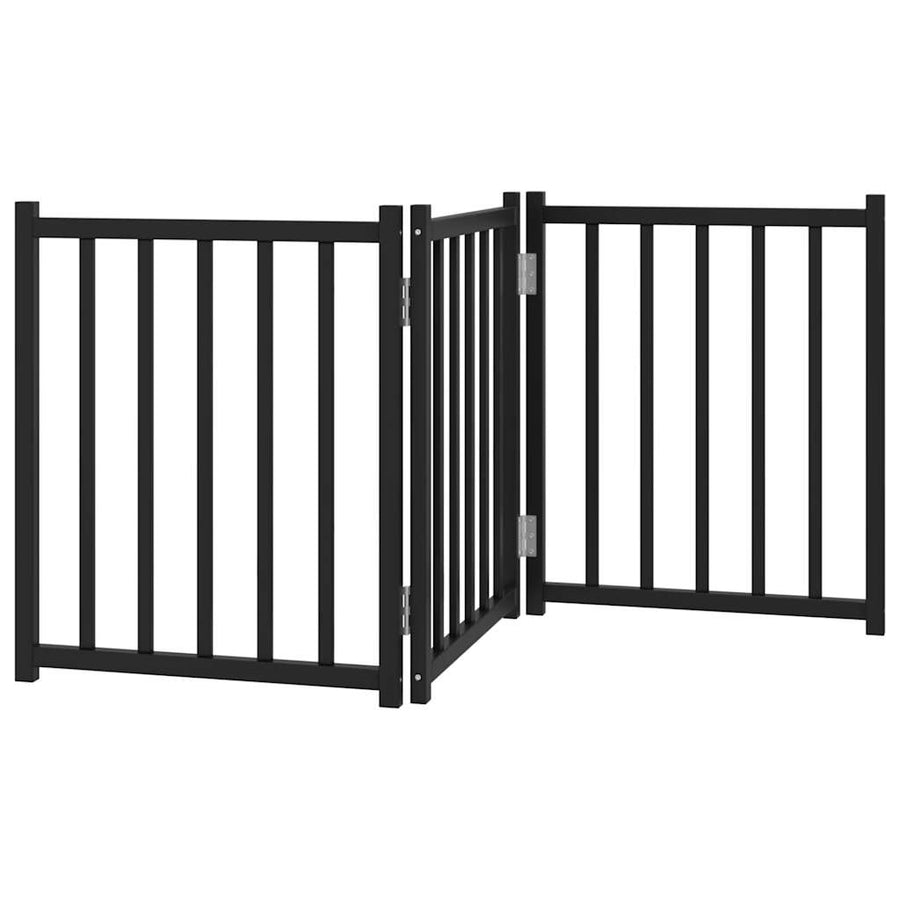 Hondenhek Inklapbaar 3 Panelen 150 Cm Massief Vurenhout 50 x 60 x 2 cm Zwart