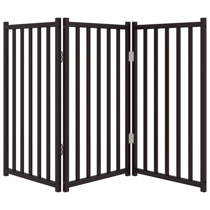 Hondenhek Inklapbaar 3 Panelen 150 Cm Massief Vurenhout 50 x 90 x 2 cm Zwart