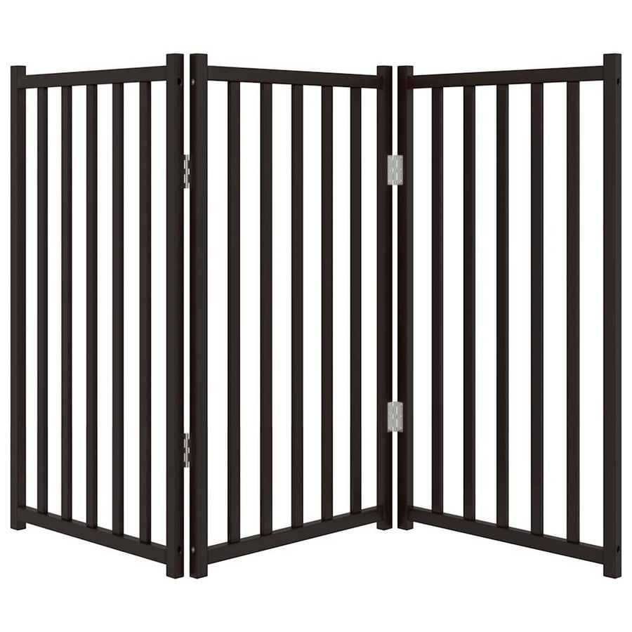 Hondenhek Inklapbaar 3 Panelen 150 Cm Massief Vurenhout 50 x 90 x 2 cm Zwart