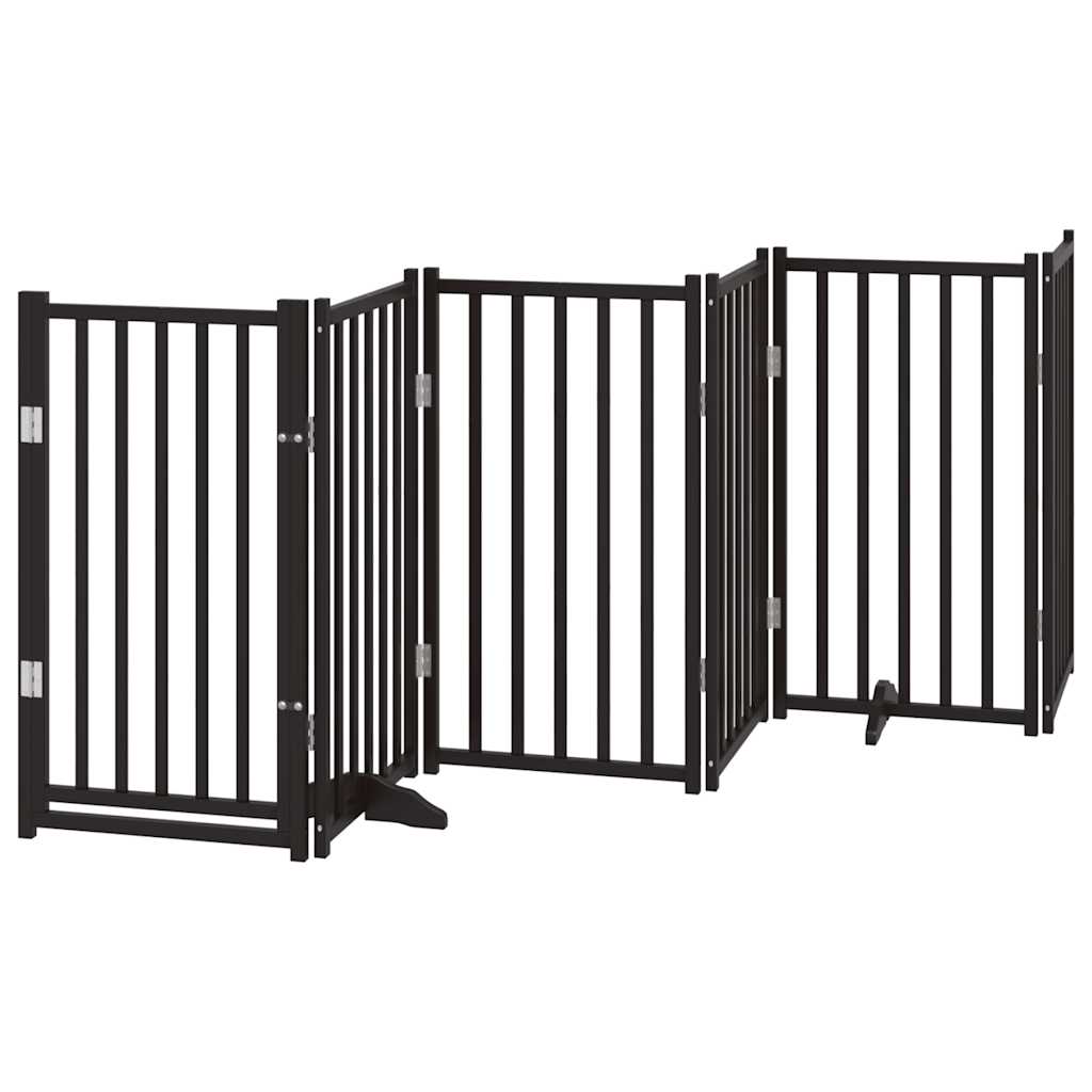 Hondenhek Inklapbaar 6 Panelen 300 Cm Massief Vurenhout 50 x 90 x 2 cm Zwart
