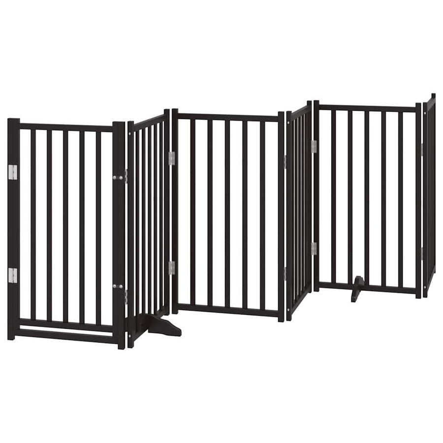 Hondenhek Inklapbaar 6 Panelen 300 Cm Massief Vurenhout 50 x 90 x 2 cm Zwart