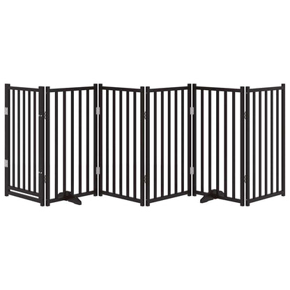 Hondenhek Inklapbaar 6 Panelen 300 Cm Massief Vurenhout 50 x 90 x 2 cm Zwart