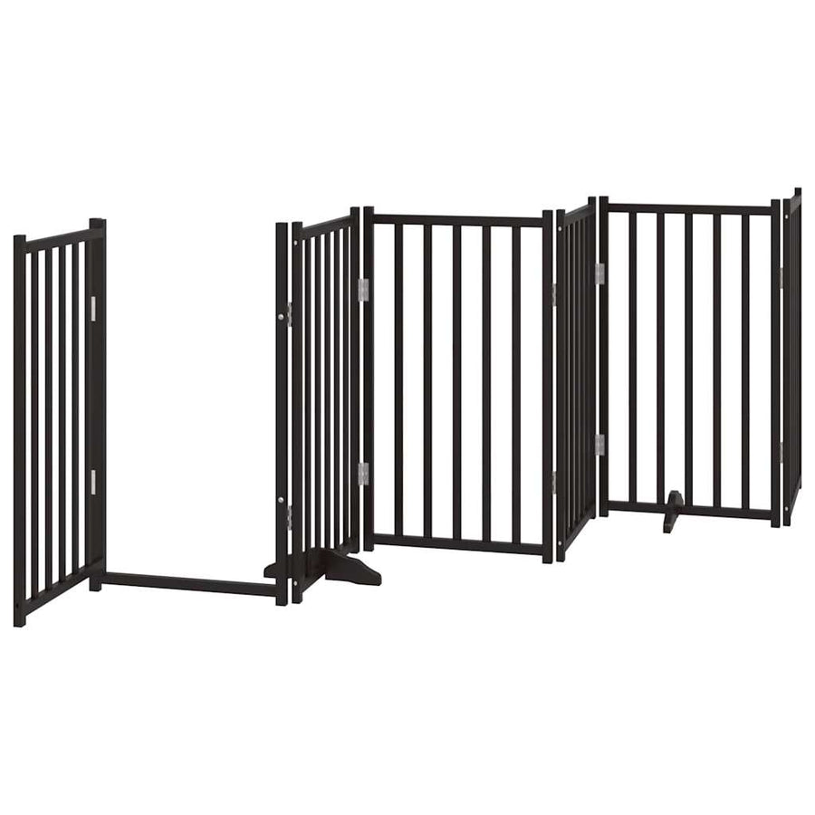 Hondenhek Inklapbaar 6 Panelen 300 Cm Massief Vurenhout 50 x 90 x 2 cm Zwart