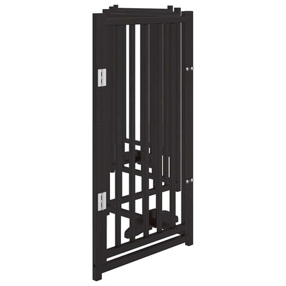 Hondenhek Inklapbaar 6 Panelen 300 Cm Massief Vurenhout 50 x 90 x 2 cm Zwart