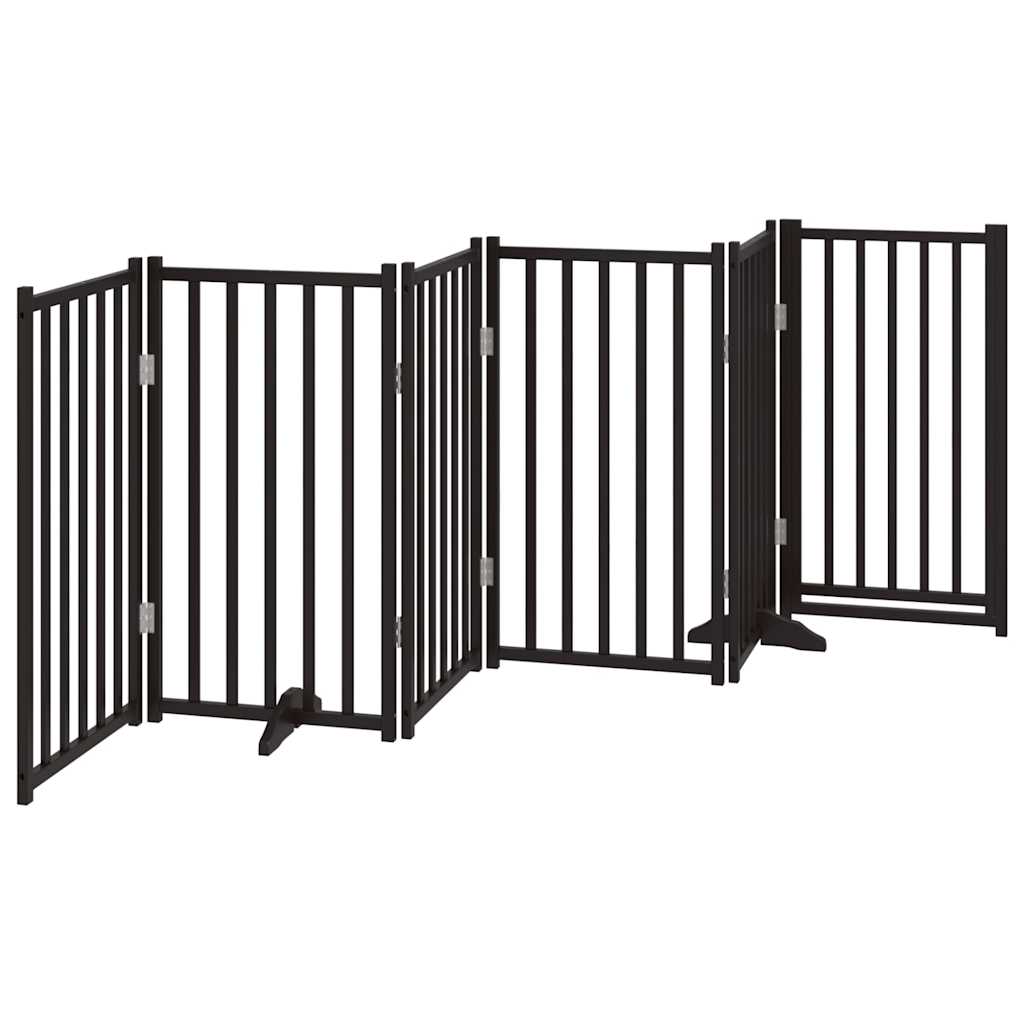 Hondenhek Inklapbaar 6 Panelen 300 Cm Massief Vurenhout 50 x 90 x 2 cm Zwart