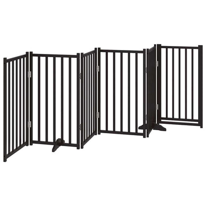 Hondenhek Inklapbaar 6 Panelen 300 Cm Massief Vurenhout 50 x 90 x 2 cm Zwart