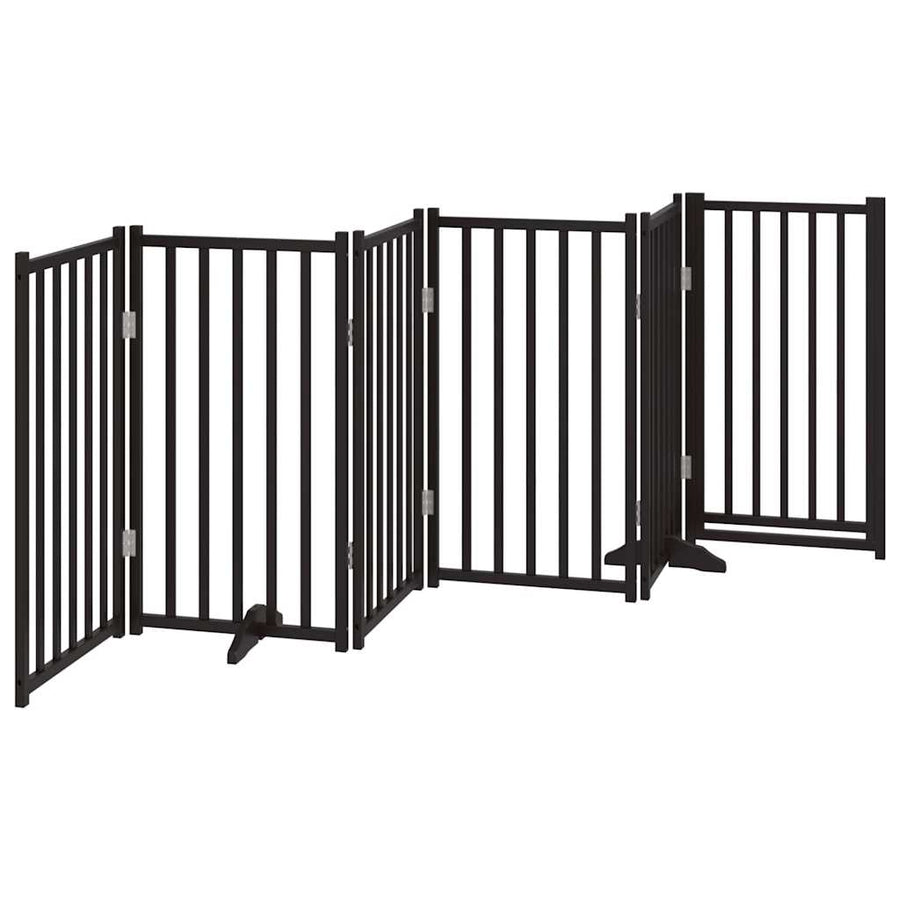 Hondenhek Inklapbaar 6 Panelen 300 Cm Massief Vurenhout 50 x 90 x 2 cm Zwart