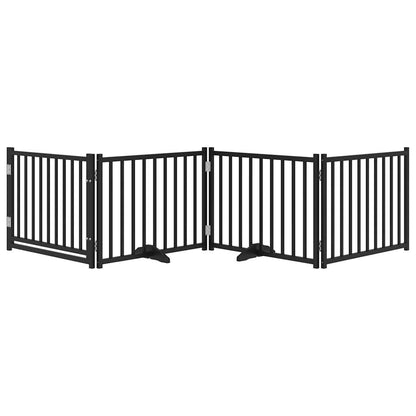 Hondenhek Inklapbaar 4 Panelen 320 Cm Massief Vurenhout Zwart