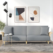 Slaapbank lichtgrijs stof 224x89x70 cm