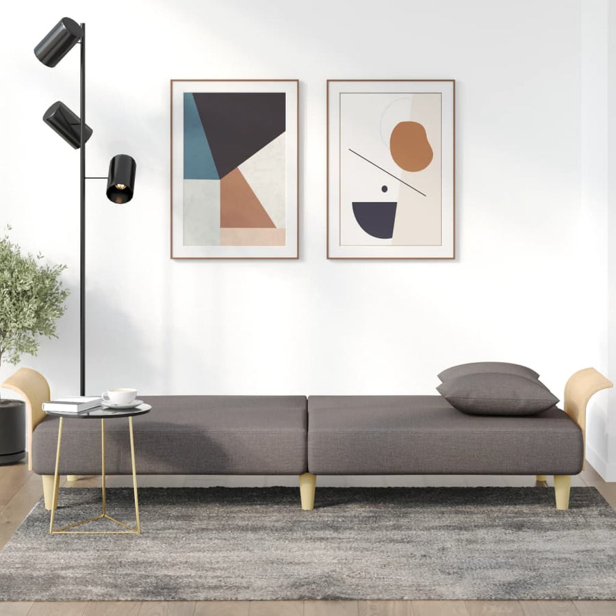 Slaapbank Met Armleuningen Stof Taupe