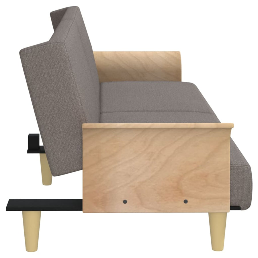 Slaapbank Met Armleuningen Stof Taupe