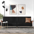Sofa Bed With Cup Holders Velvet Black