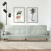 Slaapbank fluweel lichtgrijs 216x89x70 cm