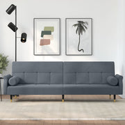Slaapbank 216x89x70 cm fluweel donkergrijs
