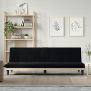 Slaapbank stof zwart 200x89x70 cm met bekerhouders