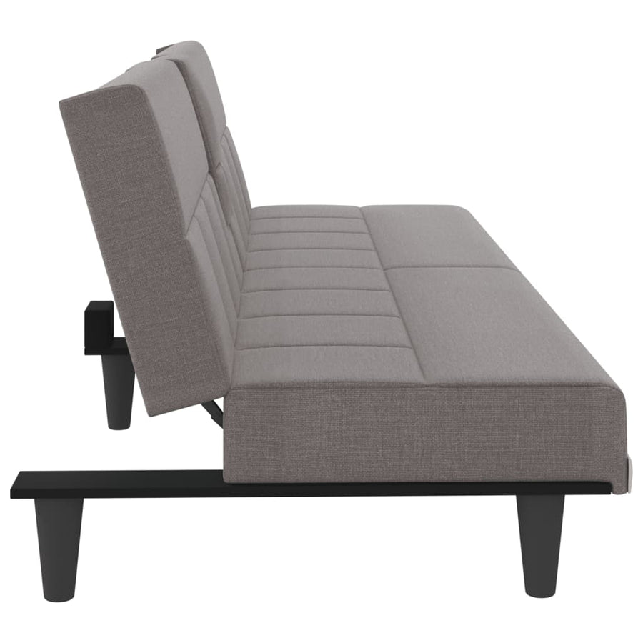 Slaapbank Met Bekerhouders Stof Taupe