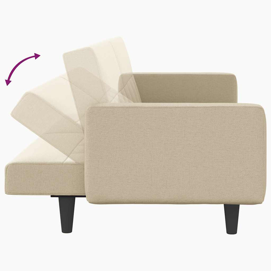 Slaapbank Met Kussens Stof Kleurig Crème