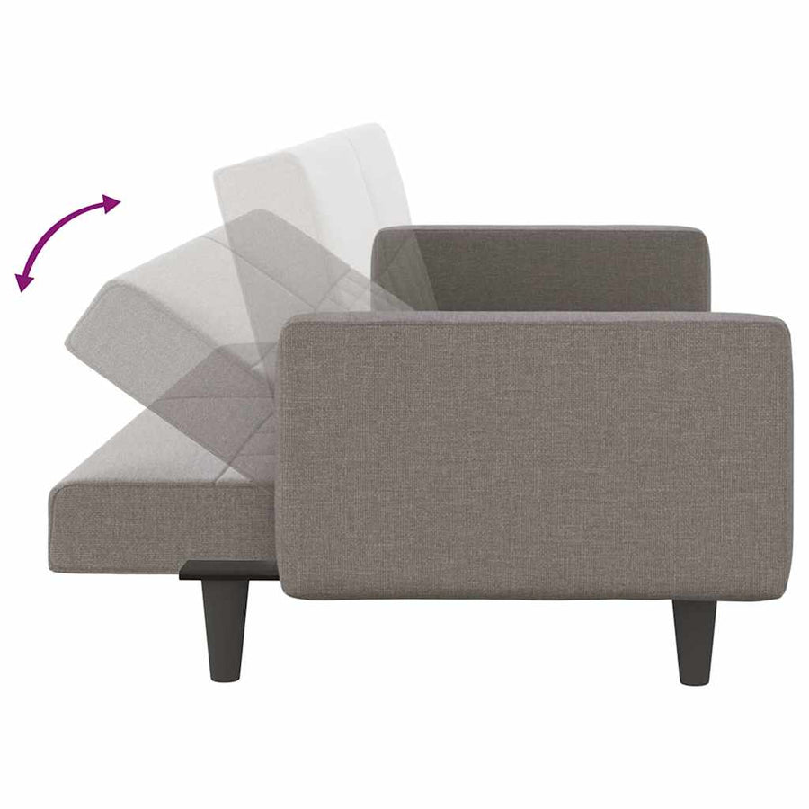 Slaapbank Met Kussens Stof Taupe