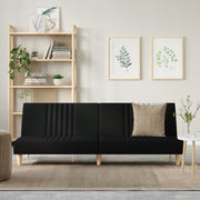 Slaapbank stof zwart 200x89x70 cm