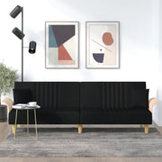 Slaapbank stof zwart 224x89x70 cm