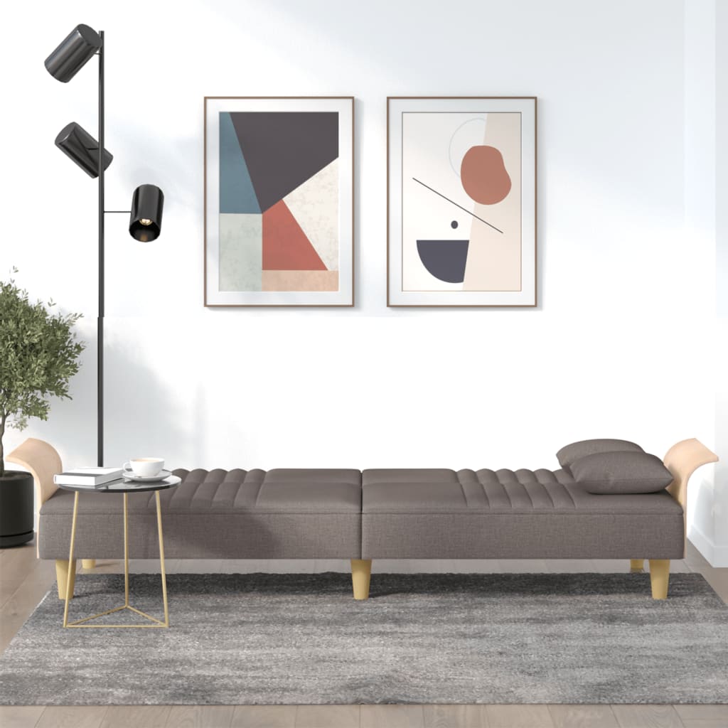 Slaapbank Met Armleuningen Stof Taupe