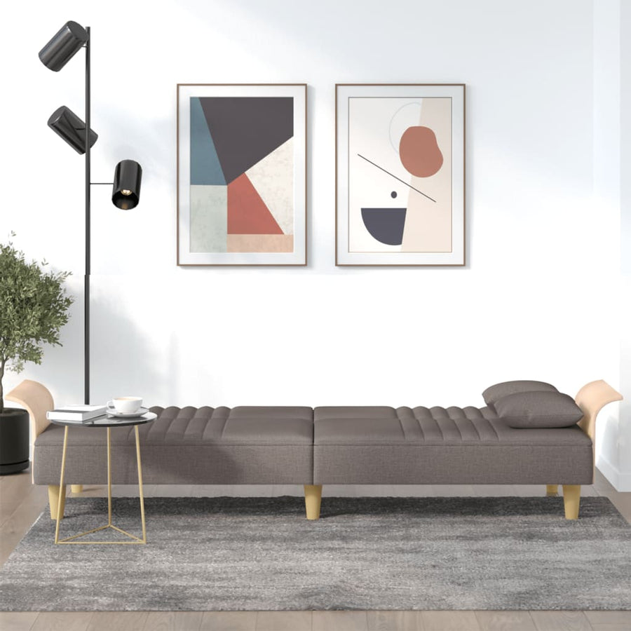 Slaapbank Met Armleuningen Stof Taupe