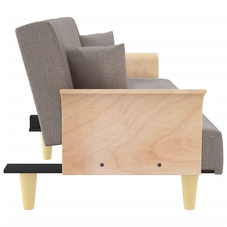 Slaapbank Met Armleuningen Stof Taupe