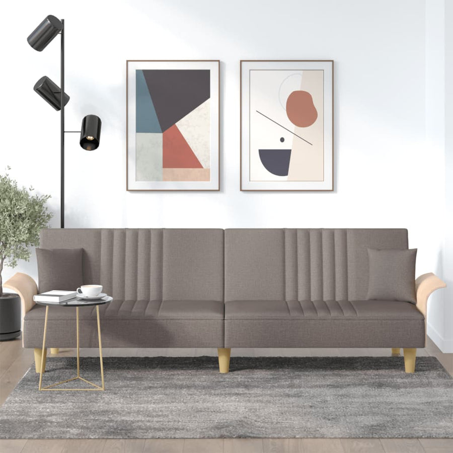 Slaapbank Met Armleuningen Stof Taupe